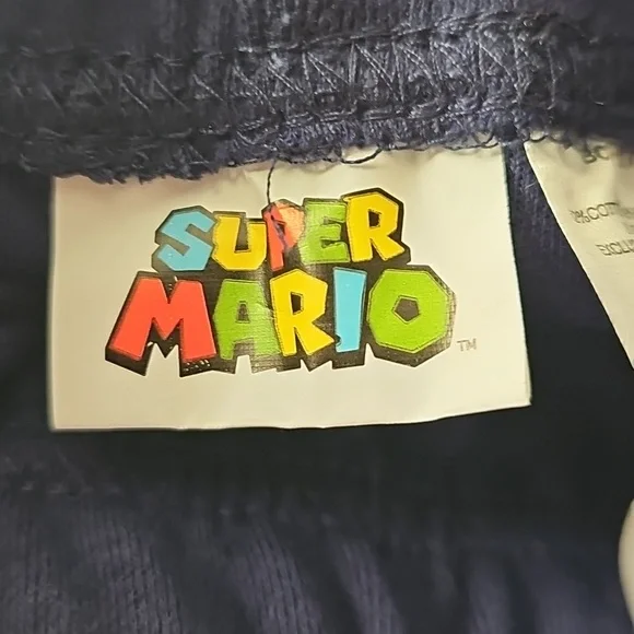 Boys 6/7 Super Mario Kids Navy Blue Nintendo Joggers Pants - Picture 9 of 9